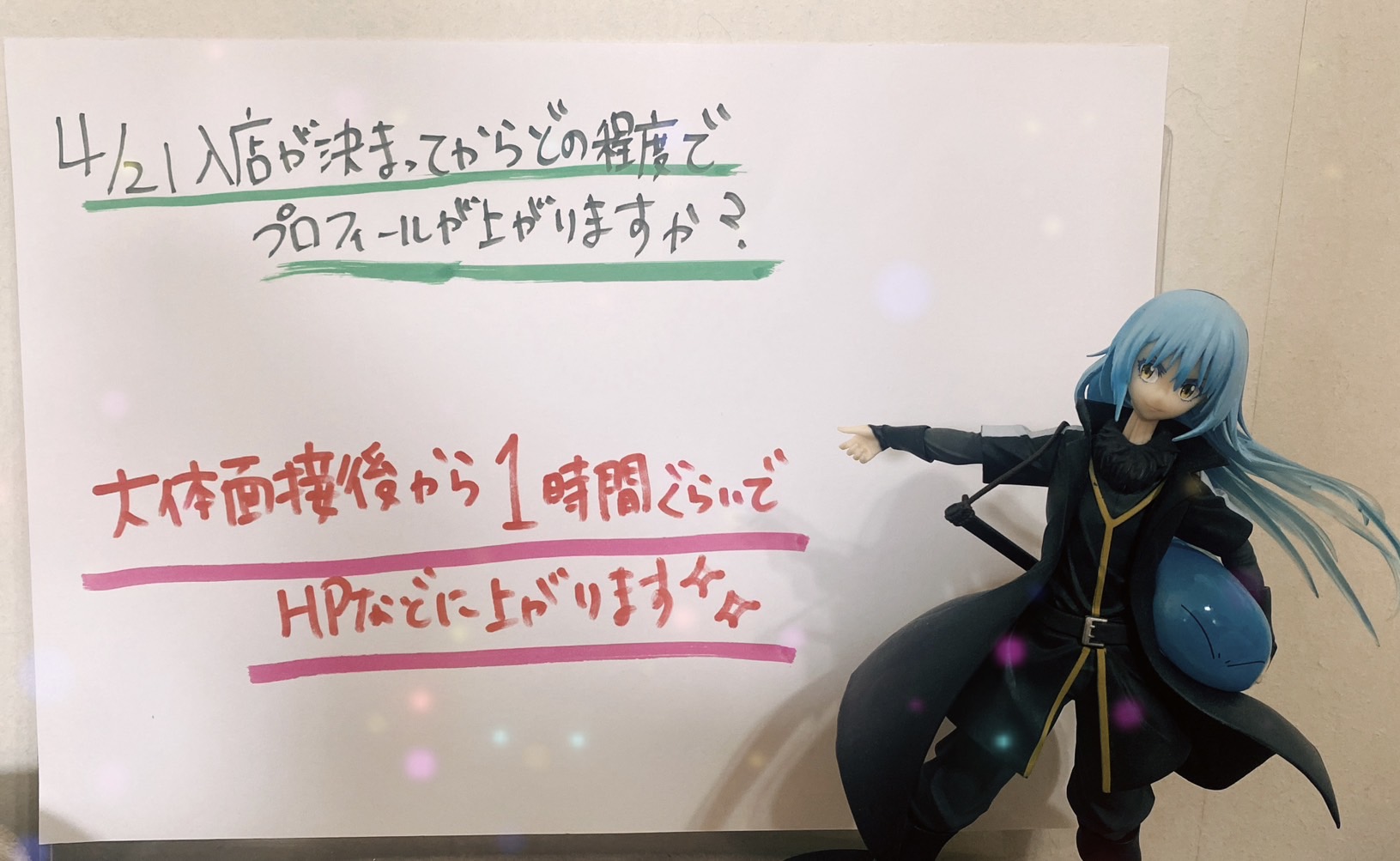 ★☆入店が決まってからどの程度でプロフィールが上がりますか？☆★